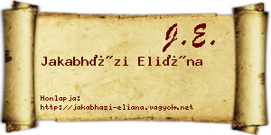 Jakabházi Eliána névjegykártya